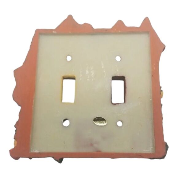 Double Switch Plate 3D Ceramic Poly Resin Home Tweet Home Garden Blue Bird Decor - Picture 2 of 6